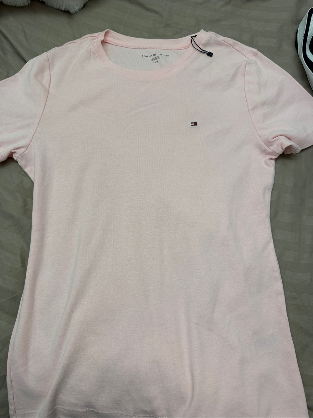 Tommy Hilfiger Women’s Pale Pink Short Sleeve Crewneck Tee